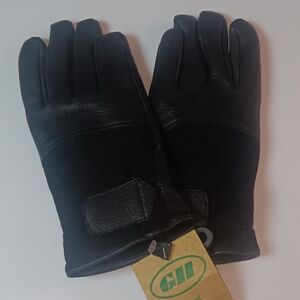 Men's DeerskinLeather & Suede WRISTSTRAP Gloves XLARGE BLACK